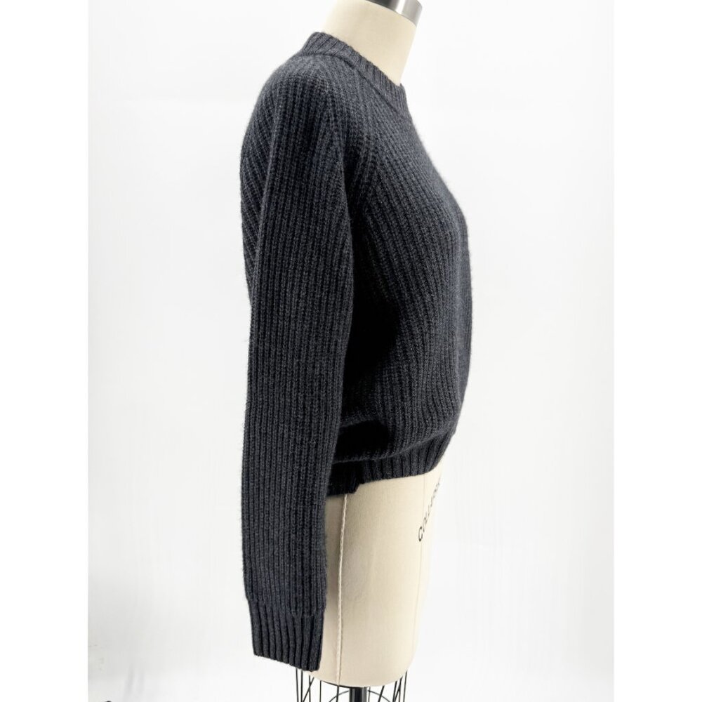 27 Miles Misia Cashmere Cropped Crew S Charcoal Grey - Picture 2 of 7